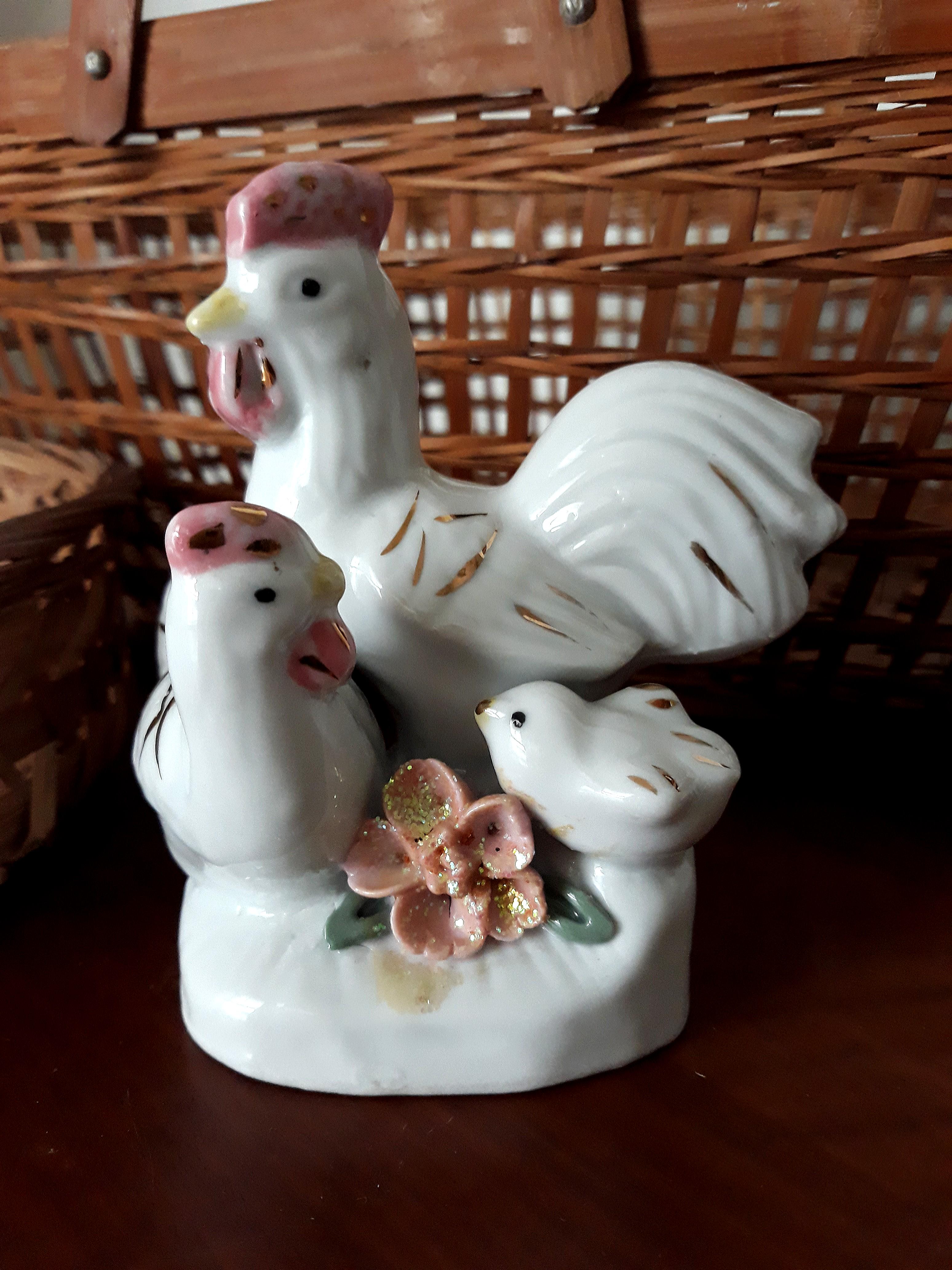 Vintage ceramic rooster and hen clearance
