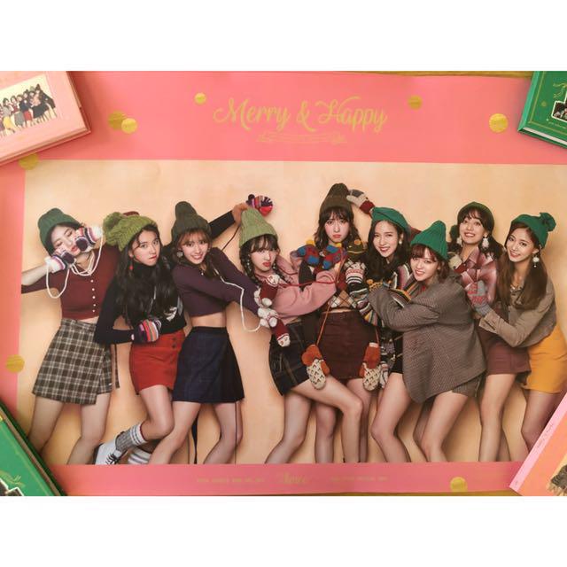 Wts Twice Merry Happy Poster Entertainment K Wave On Carousell