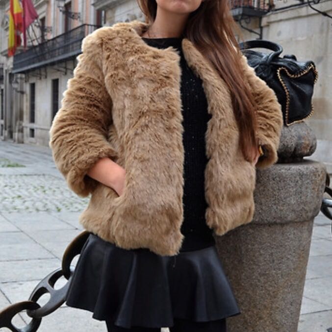 zara woman fur coat