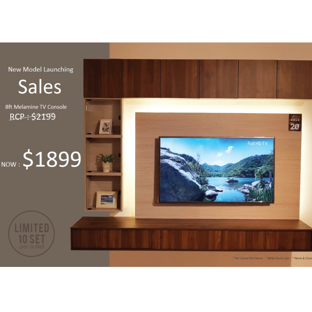 8ft Tv Console With Cabinet Furniture Shelves Drawers On Carousell