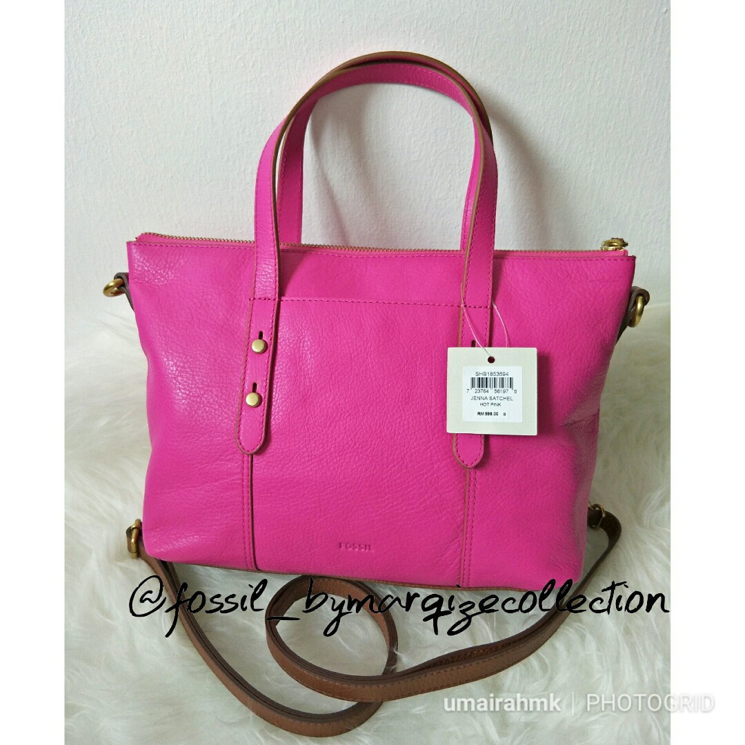 Fossil jenna satchel hot pink Women s Fashion Bags Wallets