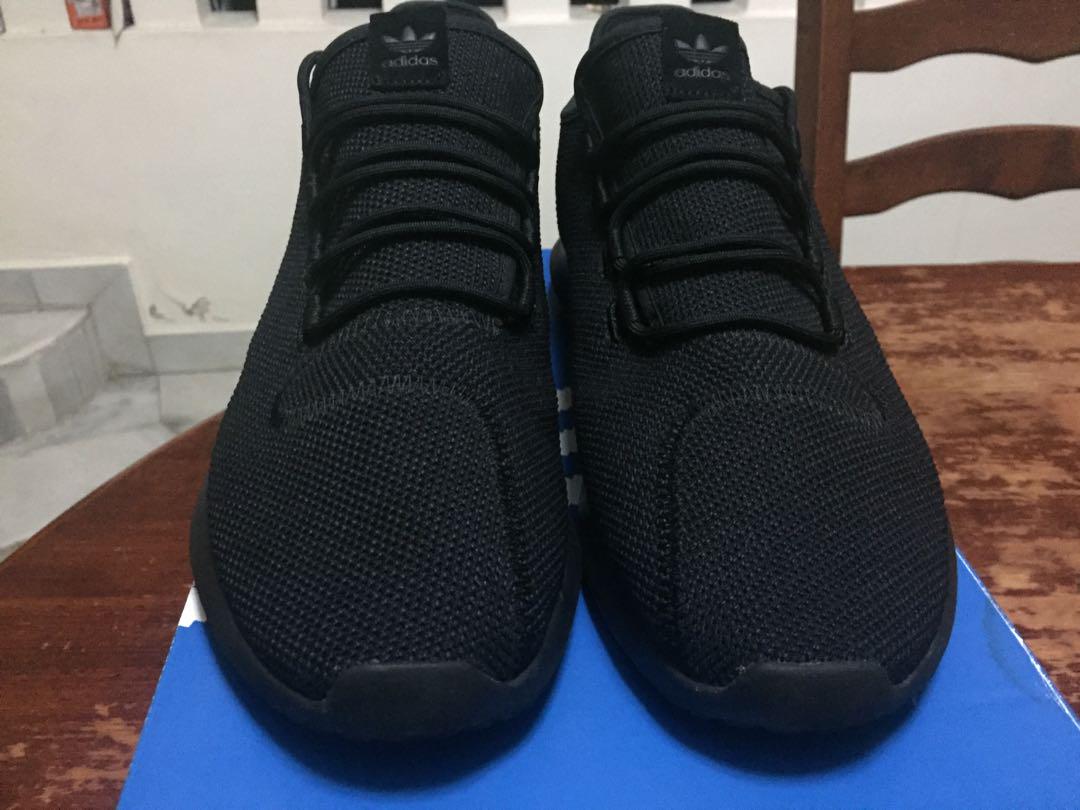 Adidas tubular shadow black knit shoes hot sale