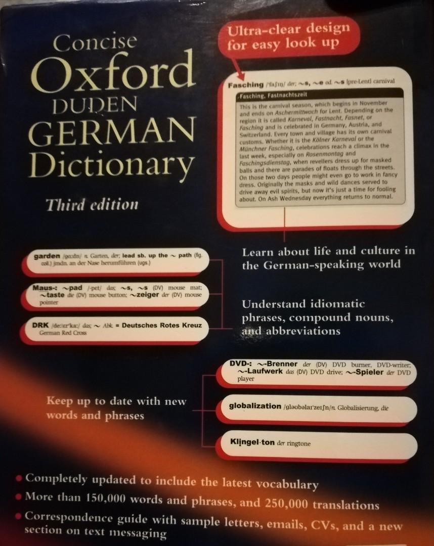 Concise Oxford Duden German Dictionary Books Stationery Books