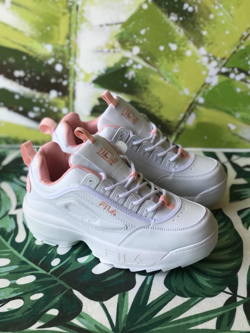 GAMBAR BARU FILA DISRUPTOR 2 WHITE PINK SIZE 36 40