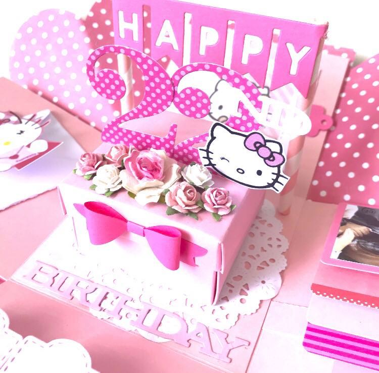 Happy 22nd Birthday Hello Kitty Explosion Box Card