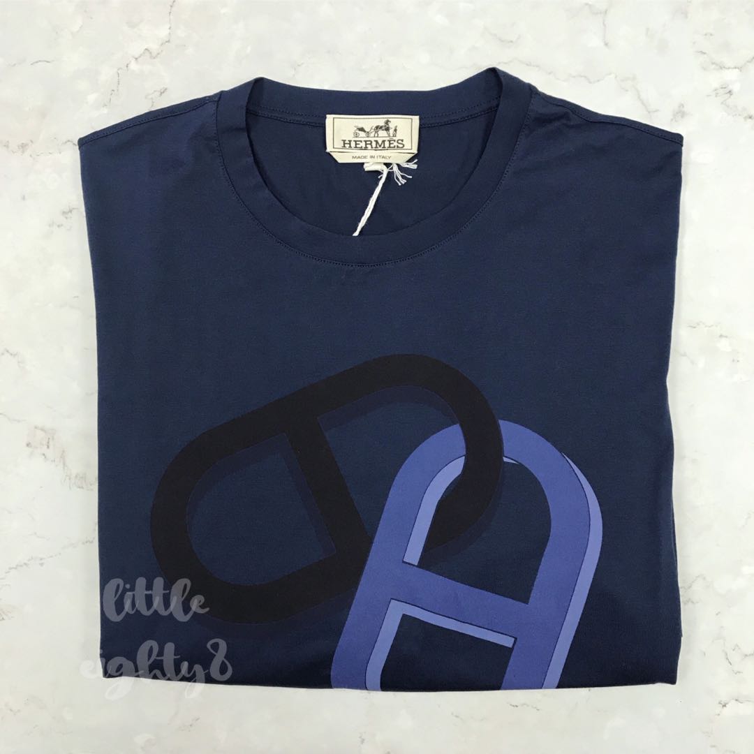 HERMES T-shirt - Maillons Chaine d'Ancre, 男裝, 上身及套裝, T ...