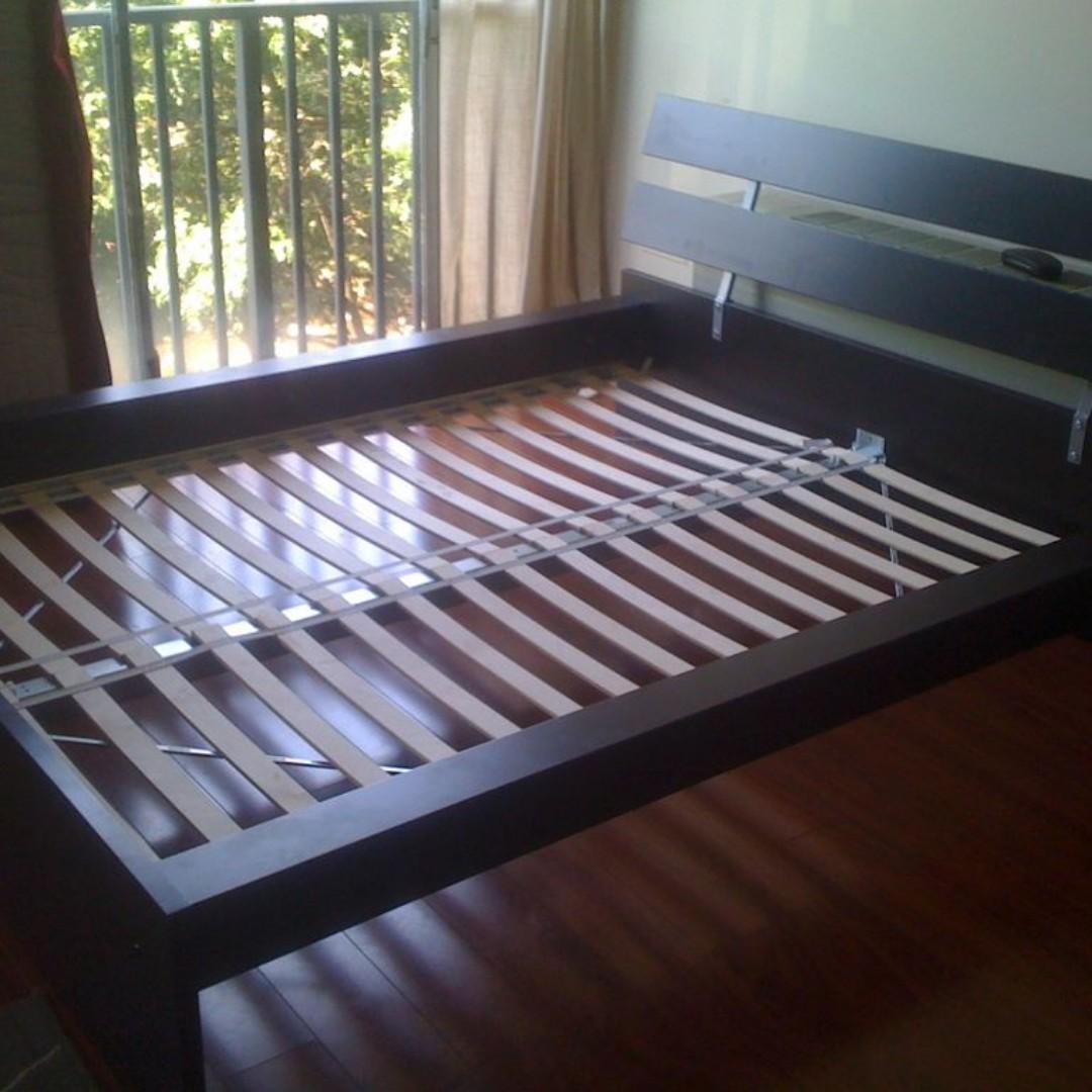 IKEA Hopen Queen bed frame with mattress, Furniture & Home Living