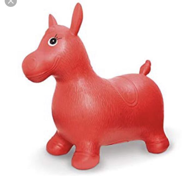 red bouncy horse