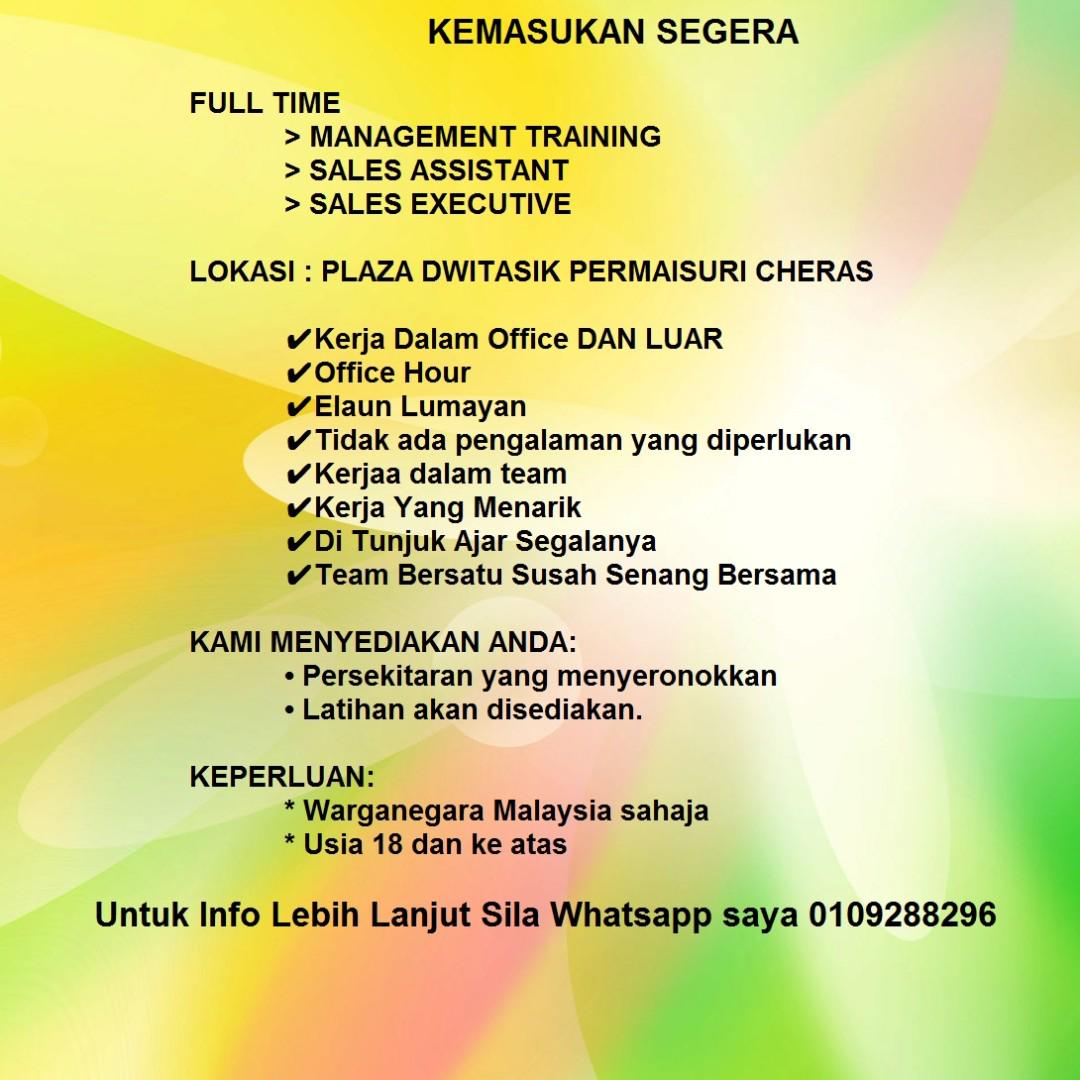 Jawatan Kosong Jobs Full Time Sales Retail Marketing On Carousell