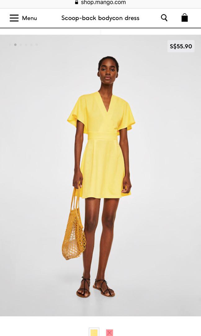 Mango yellow dress Women s Fashion Dresses Sets Dresses on