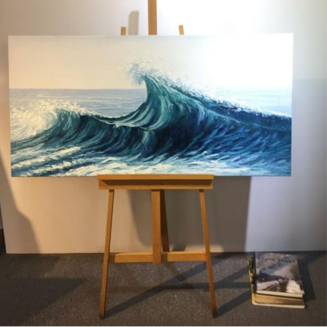 Seascape Crashing Waves Oil Painting 160x80cm Furniture Home Decor Others On Carousell