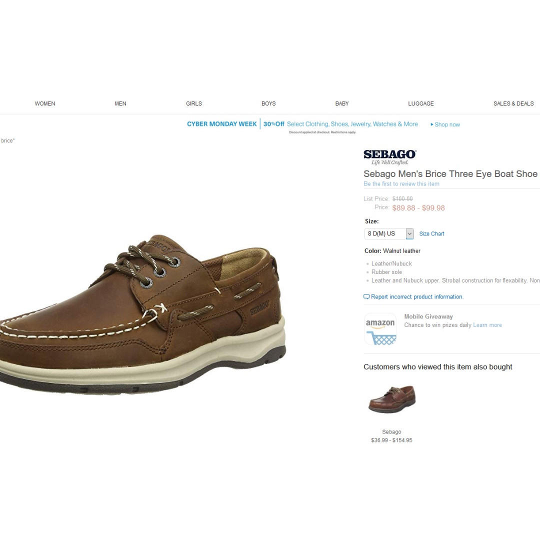 Sebago brice outlet
