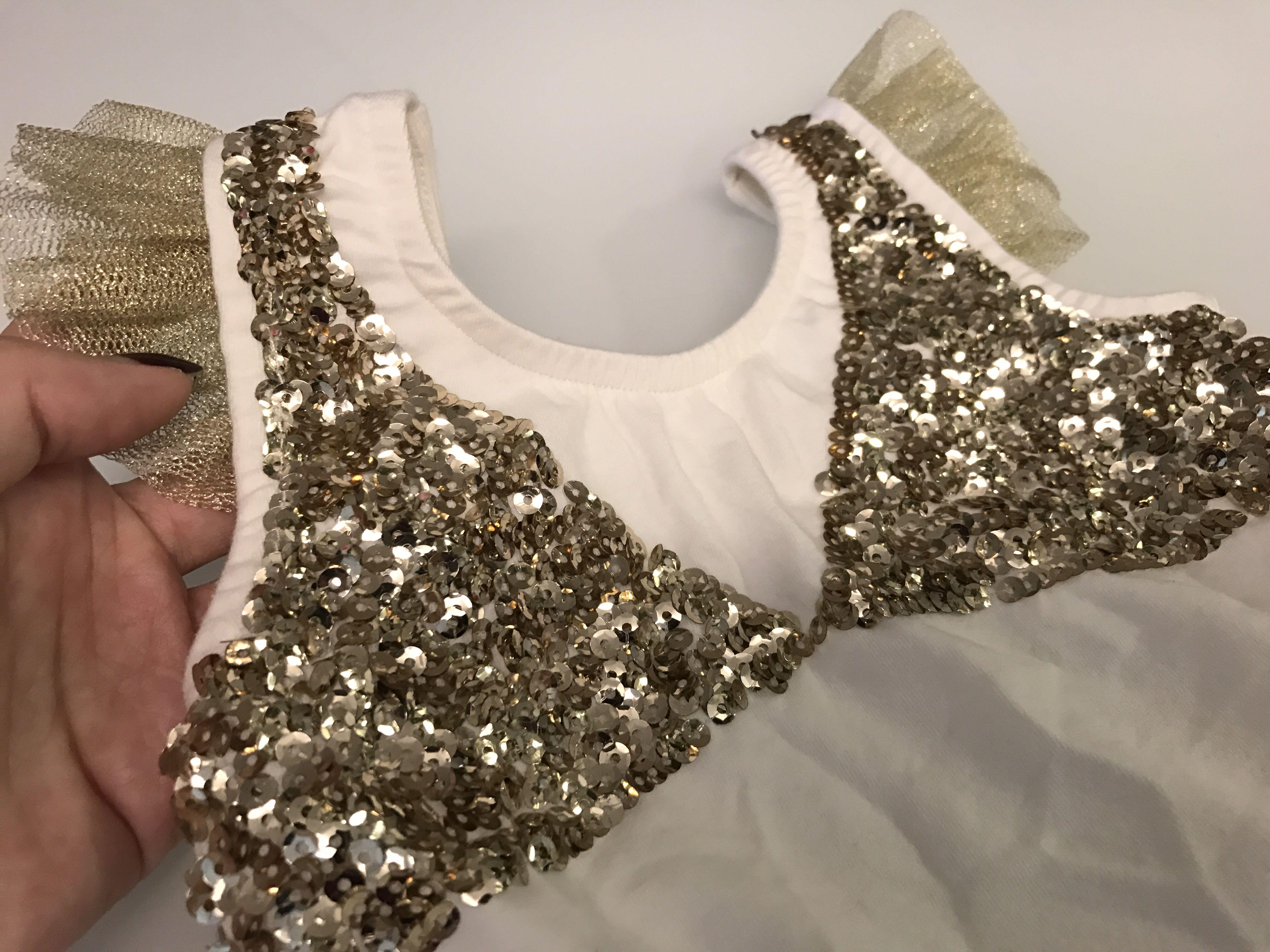gold sequin onesie