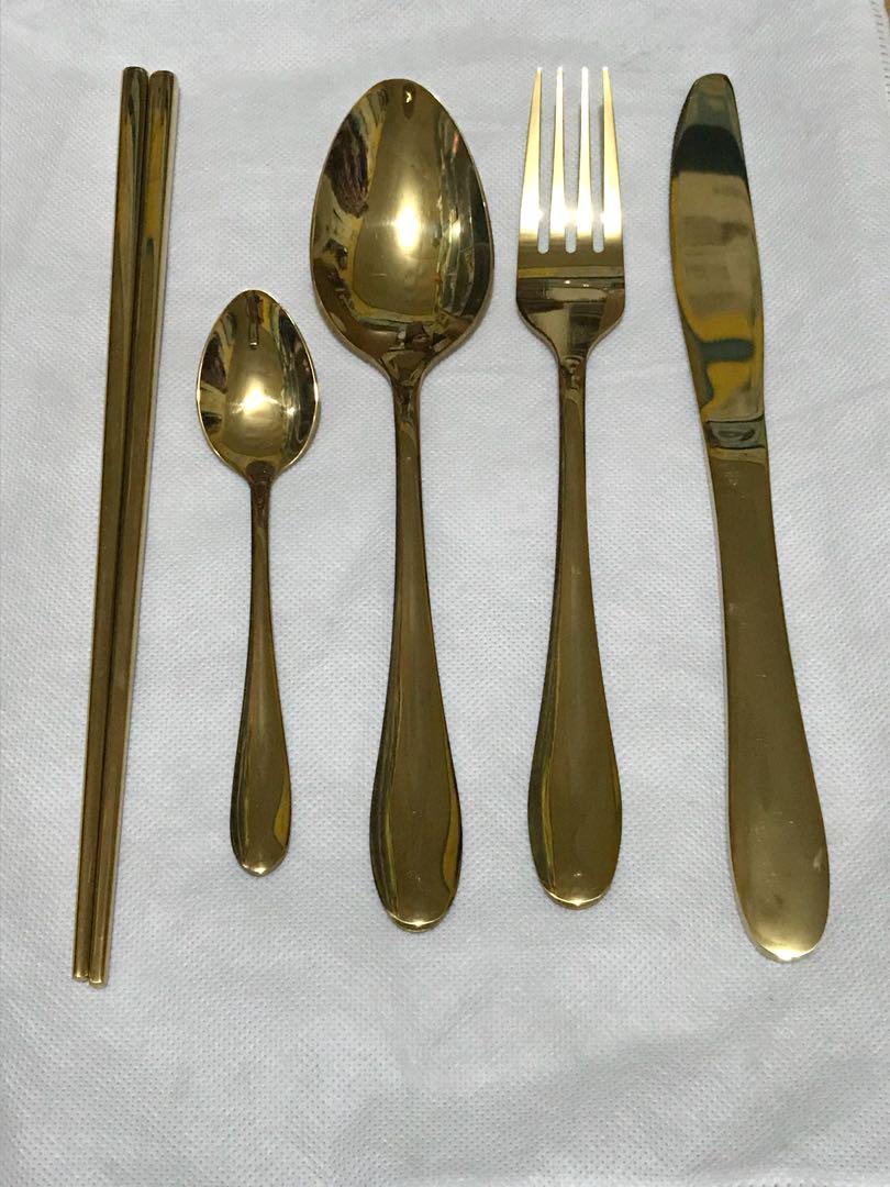 Stainless Steel Complete Cutlery Set (Category: Dinnerware & Cutlery) located in Pateros City. Submitted by chichachanceonestopshoppe (Listing ID 188415538, Image 3). Description: Stainless Steel Complete Cutlery Set for Sale!❤️ Available colors: Mermaid/Multicolor Black Gold Silver Php 600.00 / set with free Colored Pouch of your choice #HandStitchedByChinkay #SwitchToReusableDitchDisposable.