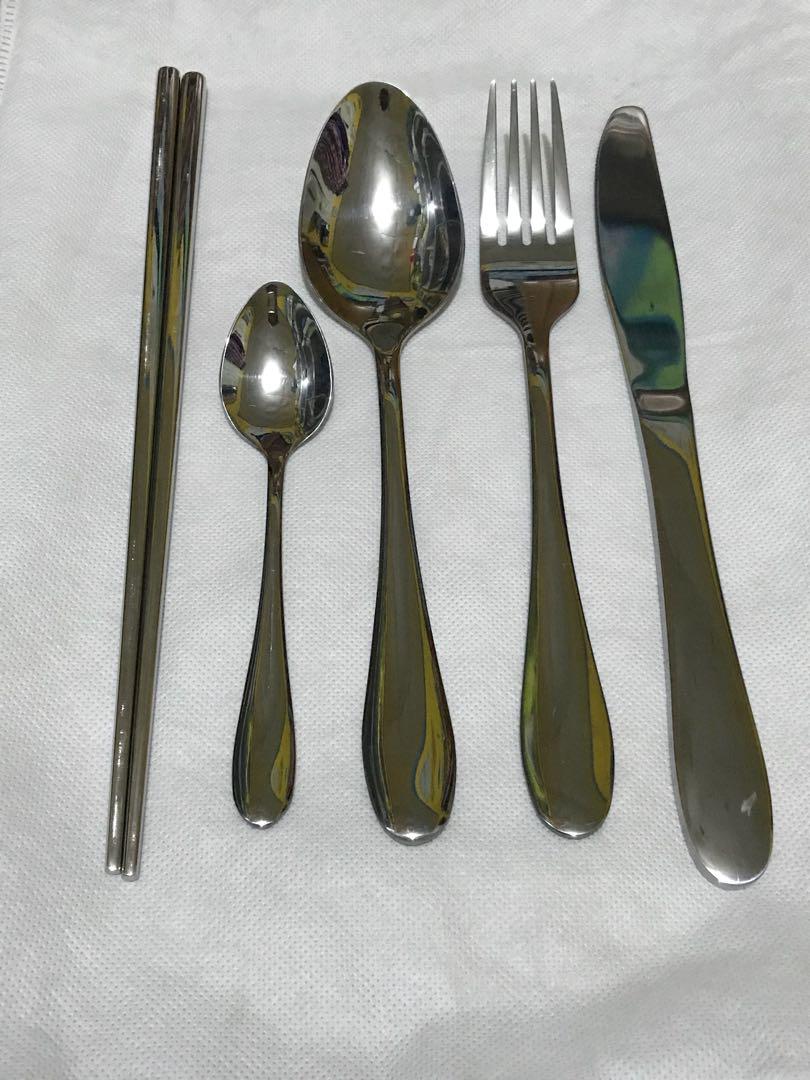 Stainless Steel Complete Cutlery Set (Category: Dinnerware & Cutlery) located in Pateros City. Submitted by chichachanceonestopshoppe (Listing ID 188415538, Image 2). Description: Stainless Steel Complete Cutlery Set for Sale!❤️ Available colors: Mermaid/Multicolor Black Gold Silver Php 600.00 / set with free Colored Pouch of your choice #HandStitchedByChinkay #SwitchToReusableDitchDisposable.