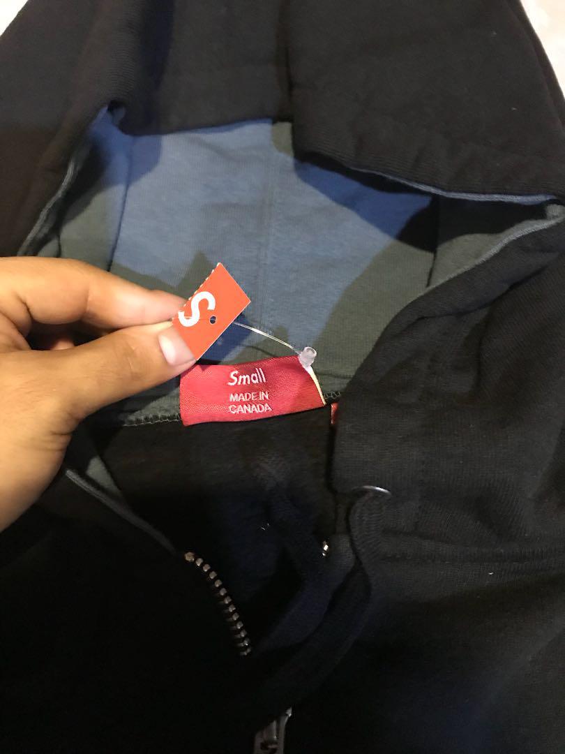 Supreme jet sleeve zip up hooded sweatshirt black on sale