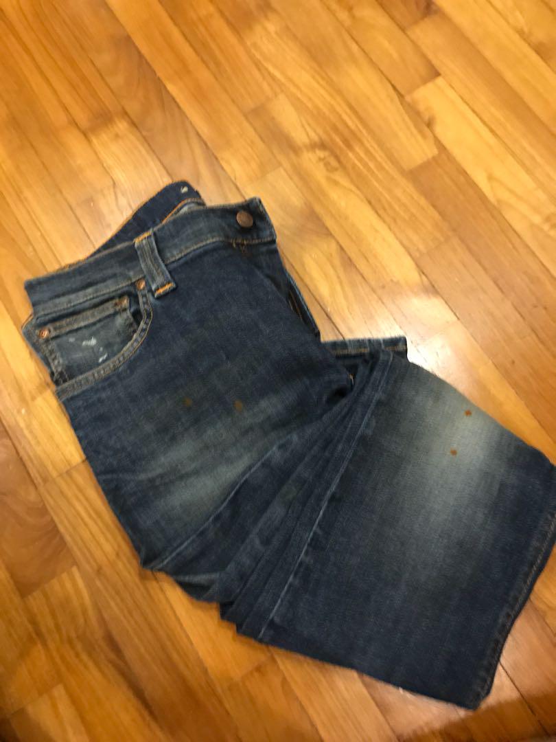 The Thin Finn Organic Rough Spirit Jeans In Dark Blue Paint Splatter Women S Fashion Clothes Pants Jeans Shorts On Carousell