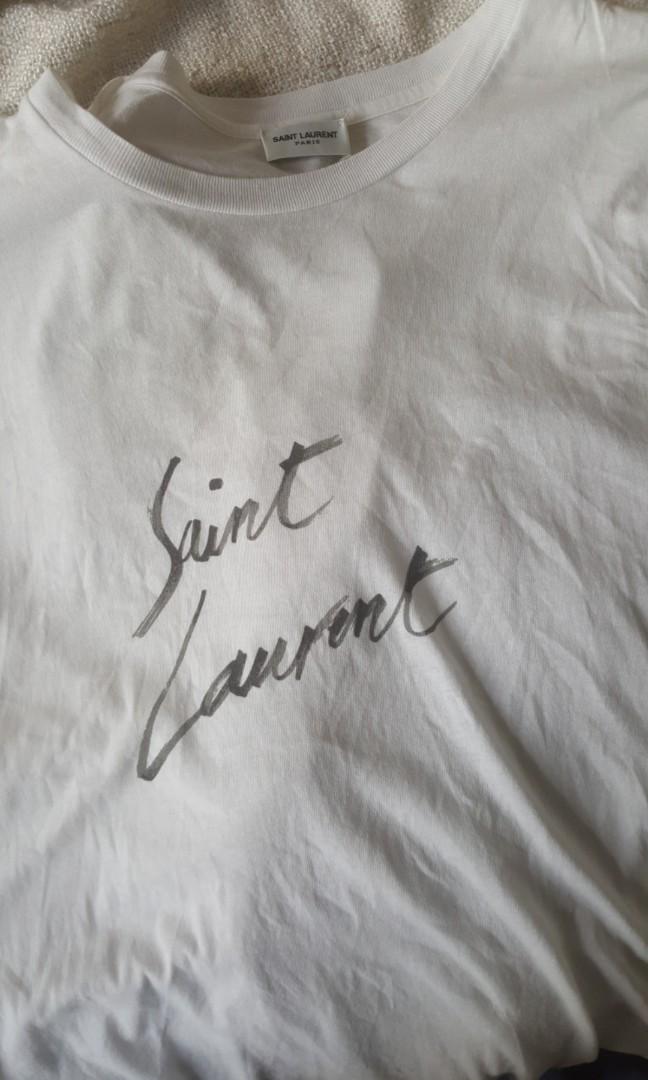Ysl Logo Tee Shirt Men S Fashion Clothes Tops On Carousell