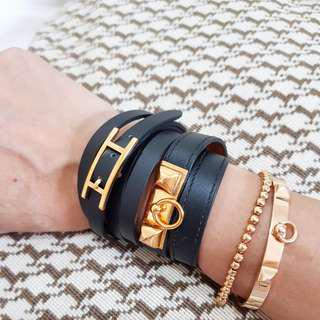 Hermes leather bracelets