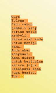 Jujur lah sebagai calon pembeli