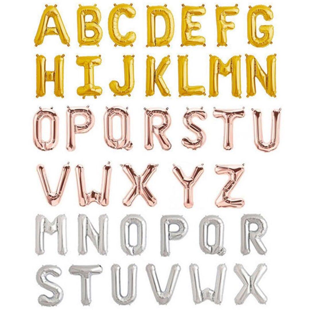 gold letter foil balloons party