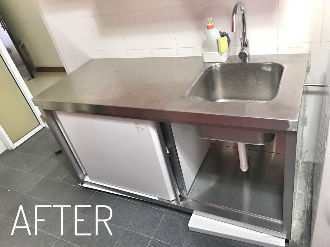 304 Grade Stainless Steel Kitchen Sink And Cabinet