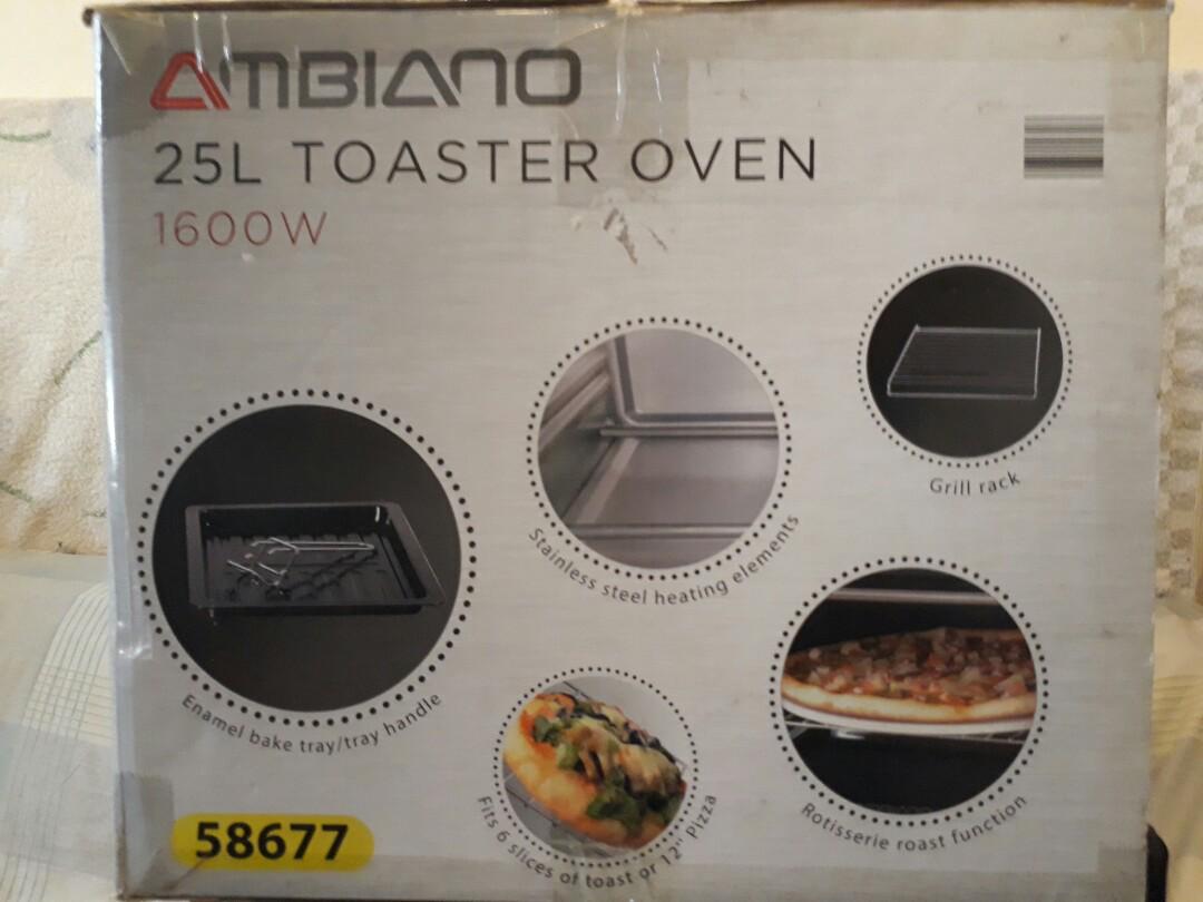 Ambiano 25L Toaster Oven with Rotisserie, TV & Home Appliances, Kitchen