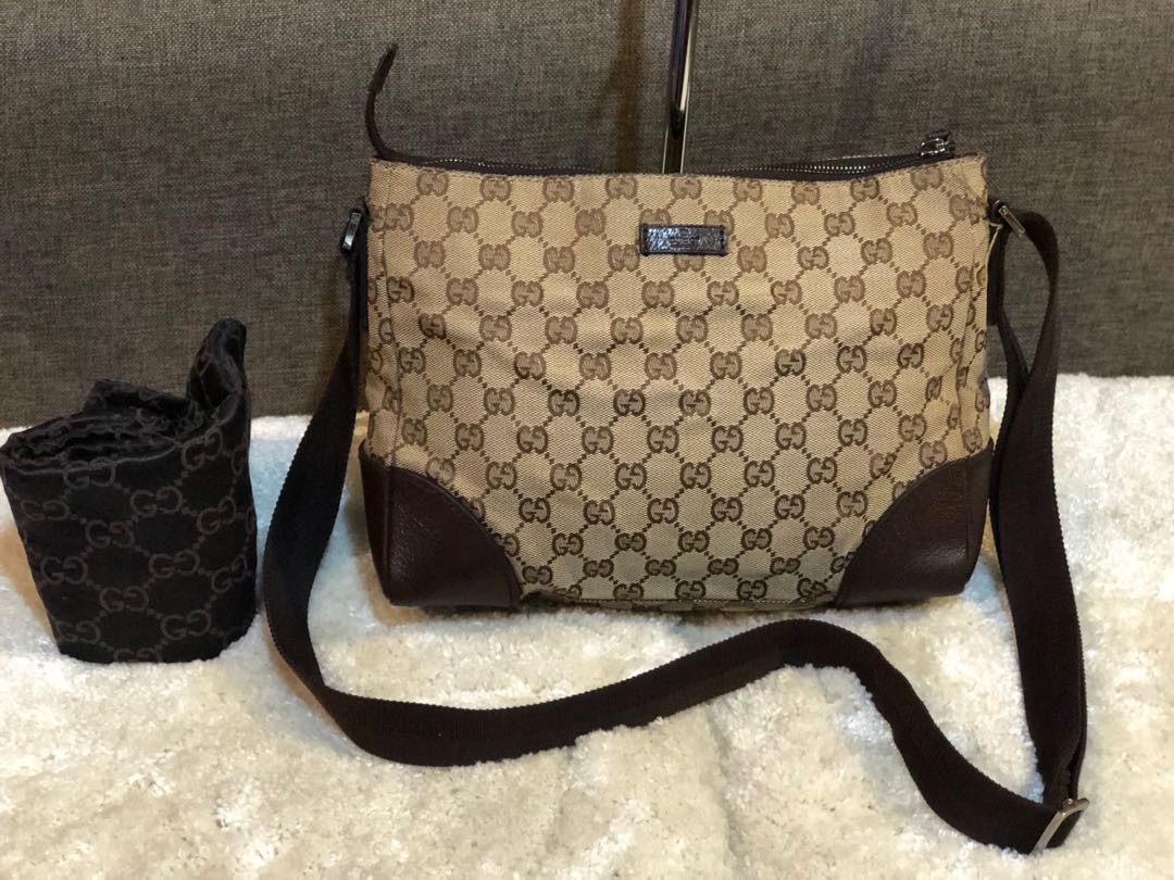 gucci canvas sling bag