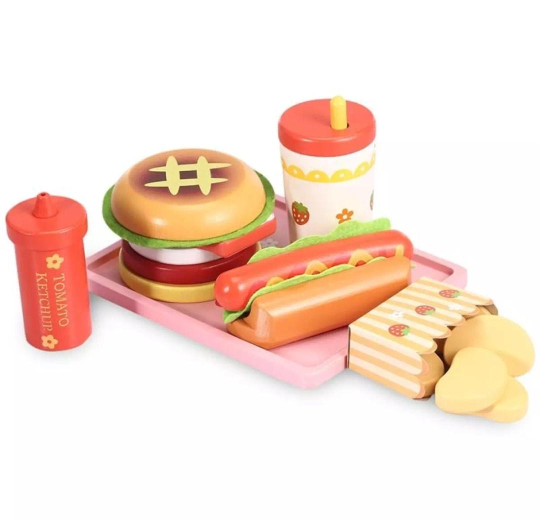 wooden burger toy