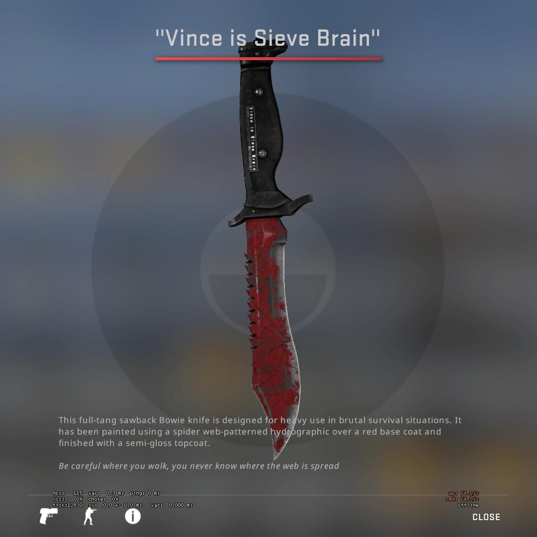 Csgo Bowie Knife Crimson Web Bs Toys Games Video Gaming In Game Products On Carousell - crimson web knife roblox