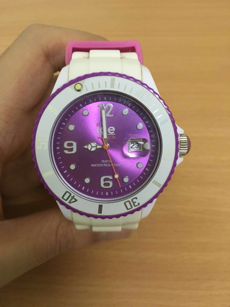 Ice Watch White Purple Big Muslimah Fashion Dresses On Carousell