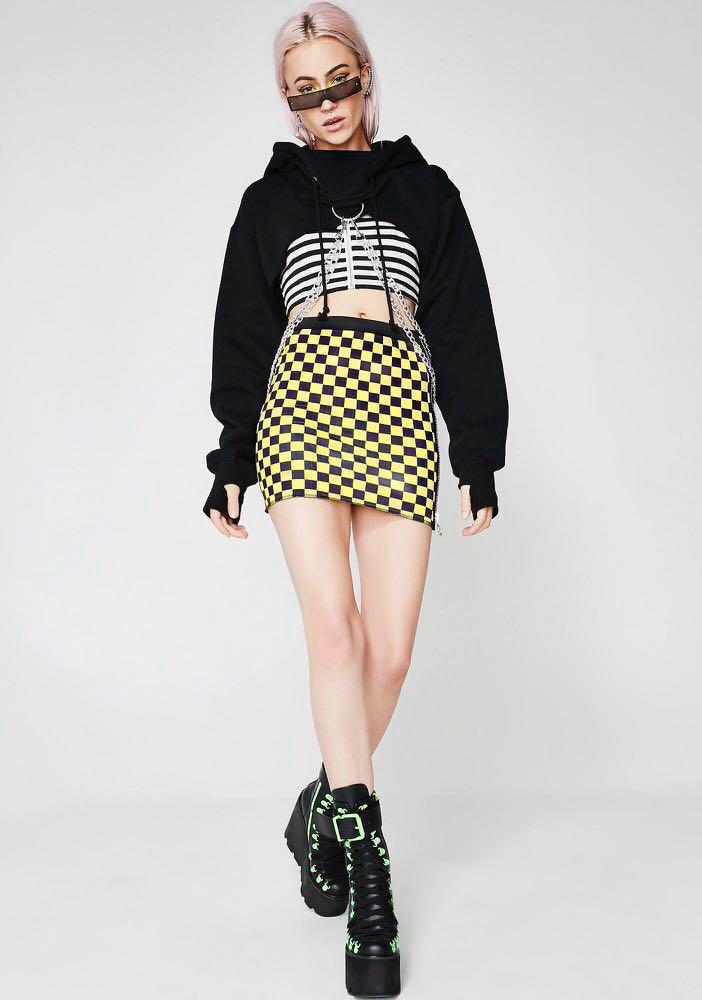 Chained and dangerous crop discount hoodie