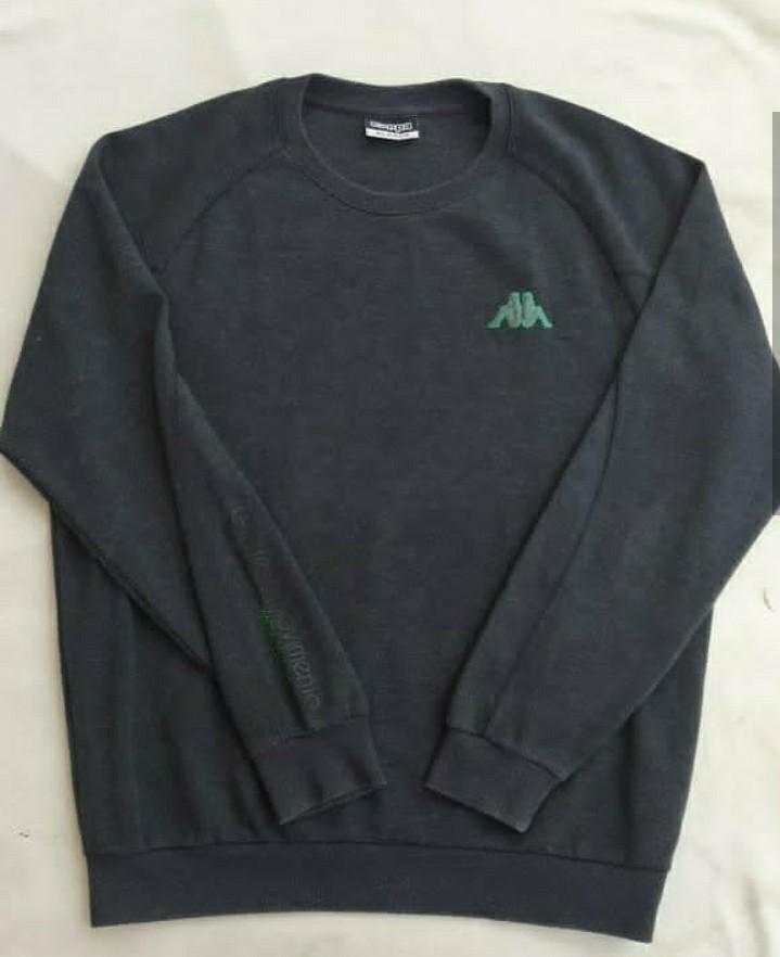 white and navy blue sweater