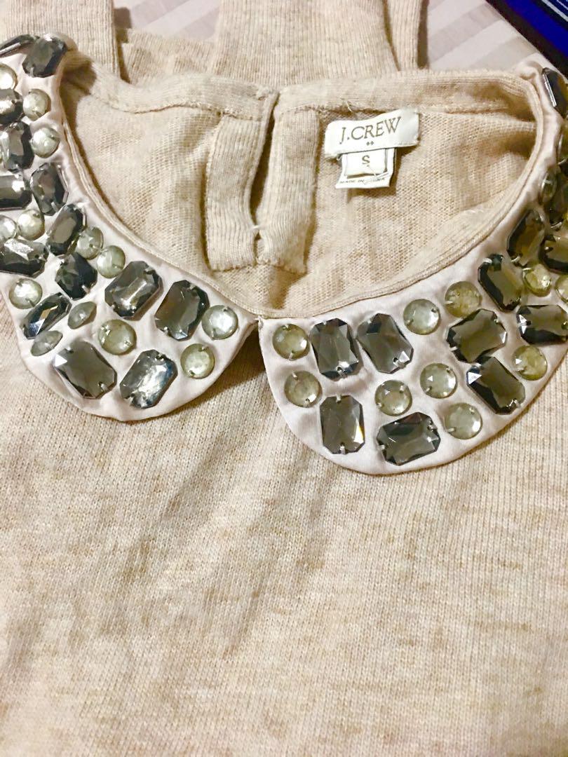 J.Crew Jewel Peter pan collar sweater Women s Fashion Tops Others Tops on Carousell