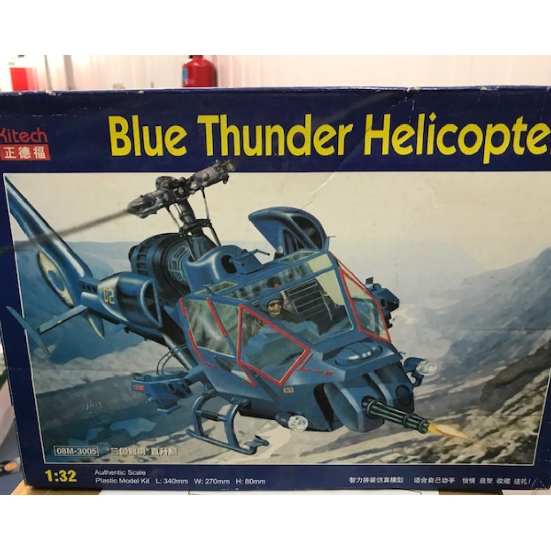 1/32 Scale Blue Thunder Die-Cast Helicopter : : Toys & Games