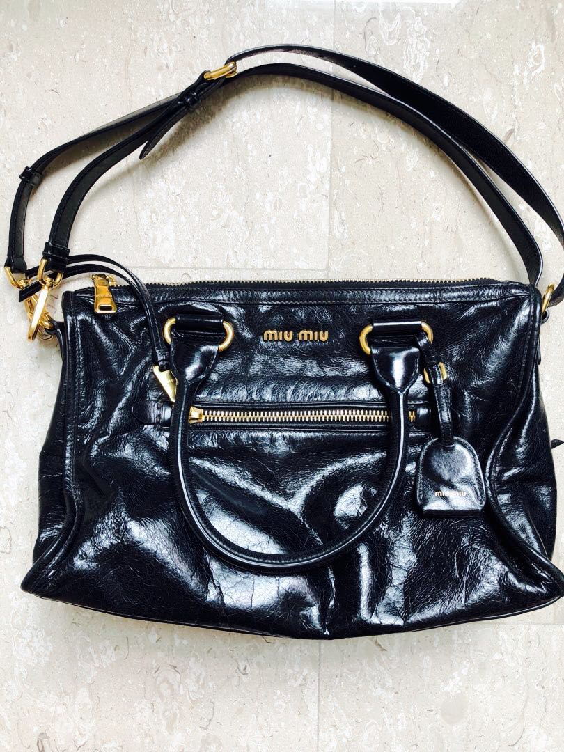 Miu Miu Vitello Shine handbag further reduction Women s Fashion