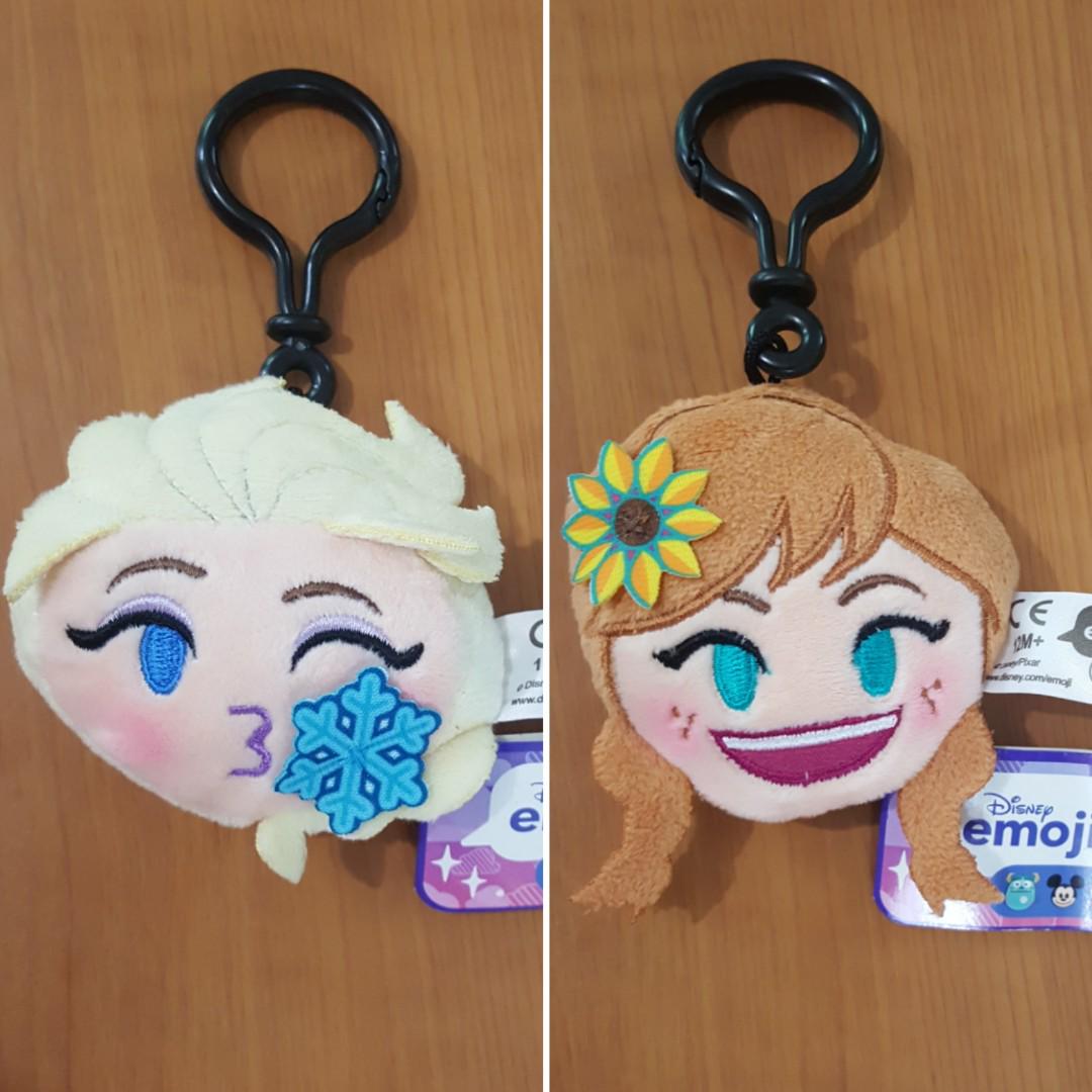 Original Disney Emoji Set Elsa and Anna of Frozen Backpack Clip