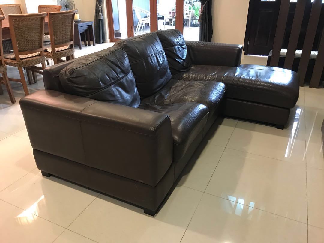 Pre Loved Brown Leather Sofa