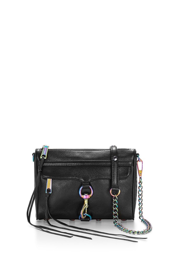 Rebecca Minkoff RM Mini Mac in Black with Oil Slick Iridescent Hardware Luxury Bags Wallets on Carousell