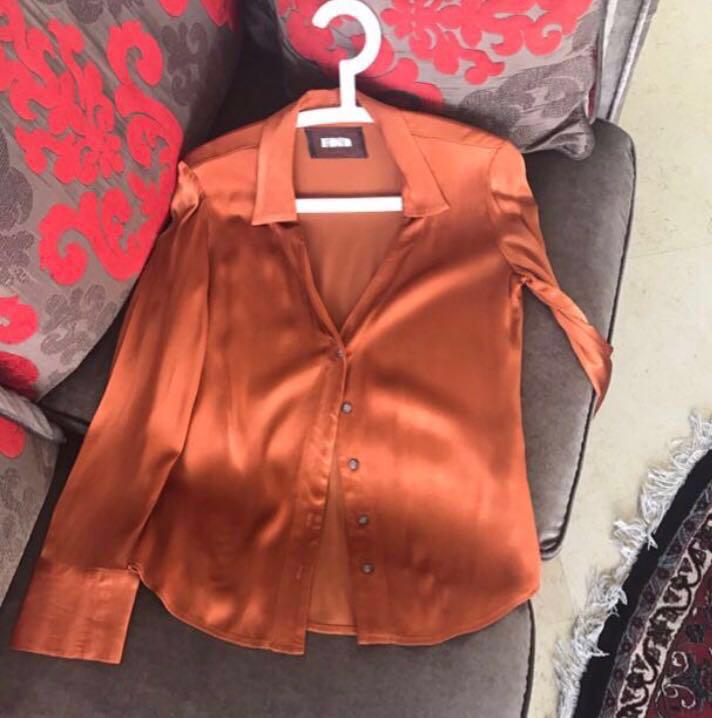 copper satin top