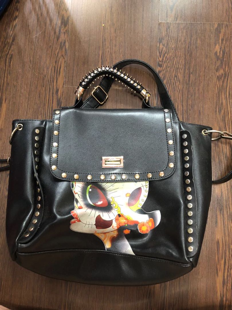 Rock Punk Design Handbag Faux Leather