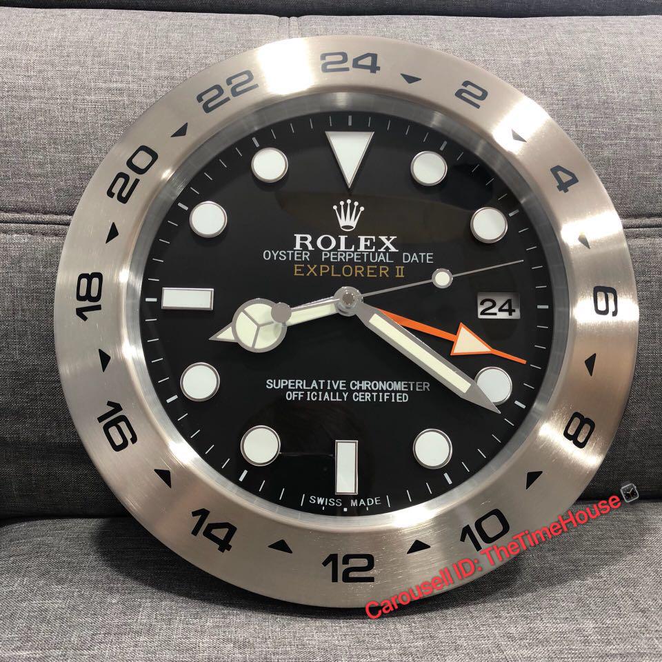 Rolex Explorer Black Dial Wall Clock Mobile Phones Gadgets