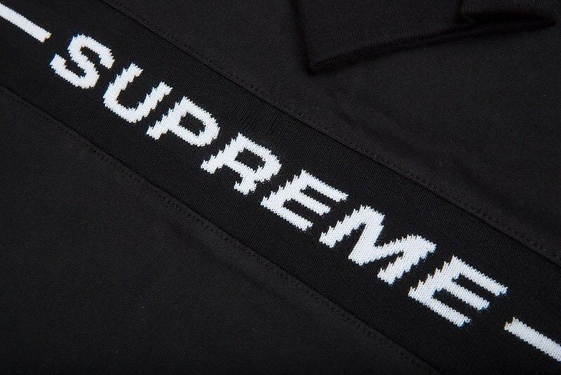 Supreme Vertical Logo Stripe Long Sleeve Top Black, Men's Fashion
