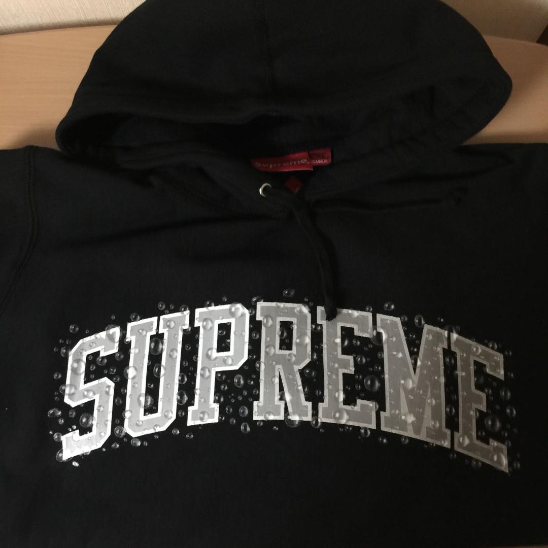 supreme water arc hooded sweatshirt black