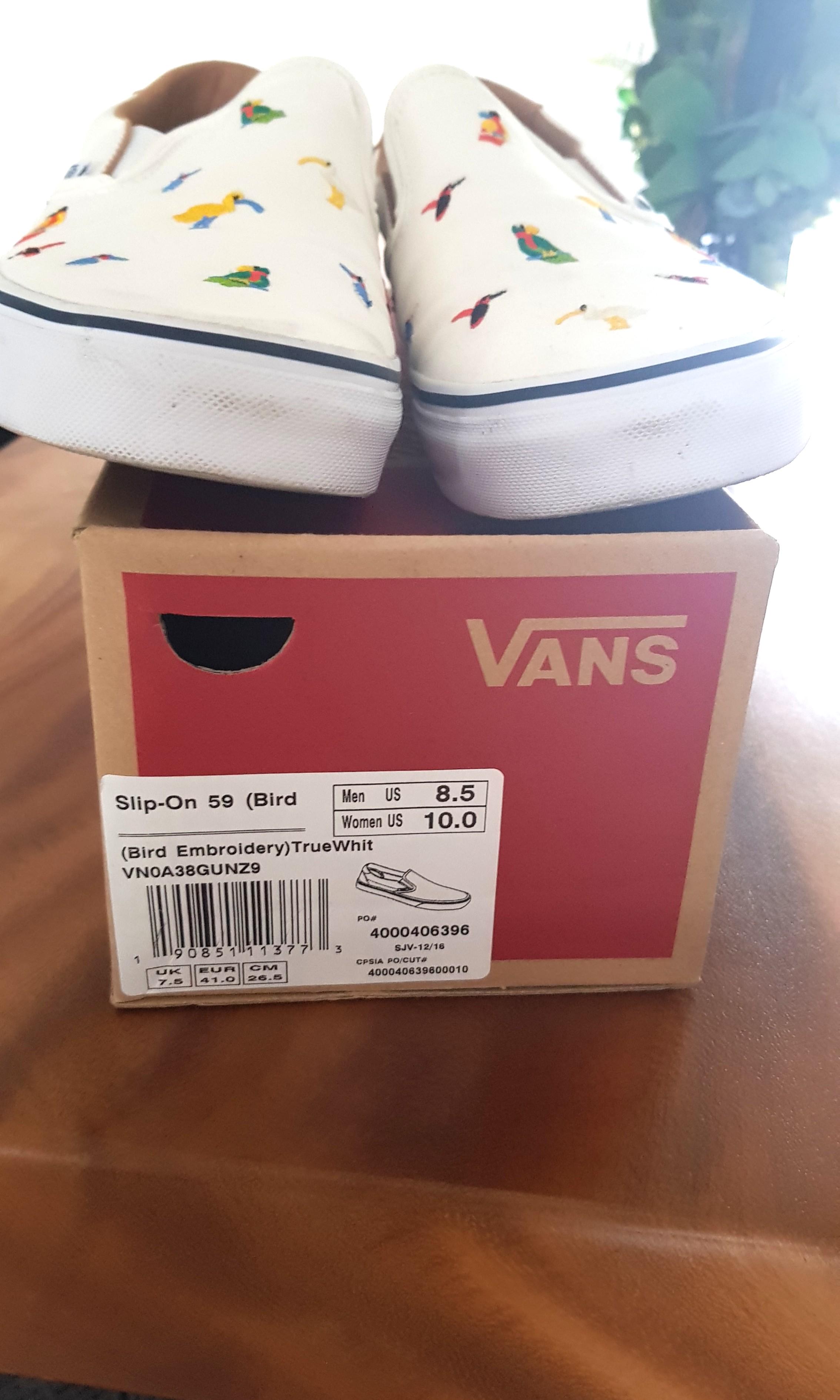 Vans Slip-Ons (Bird Embroidery), Men's Fashion, Footwear, Dress Shoes on  Carousell