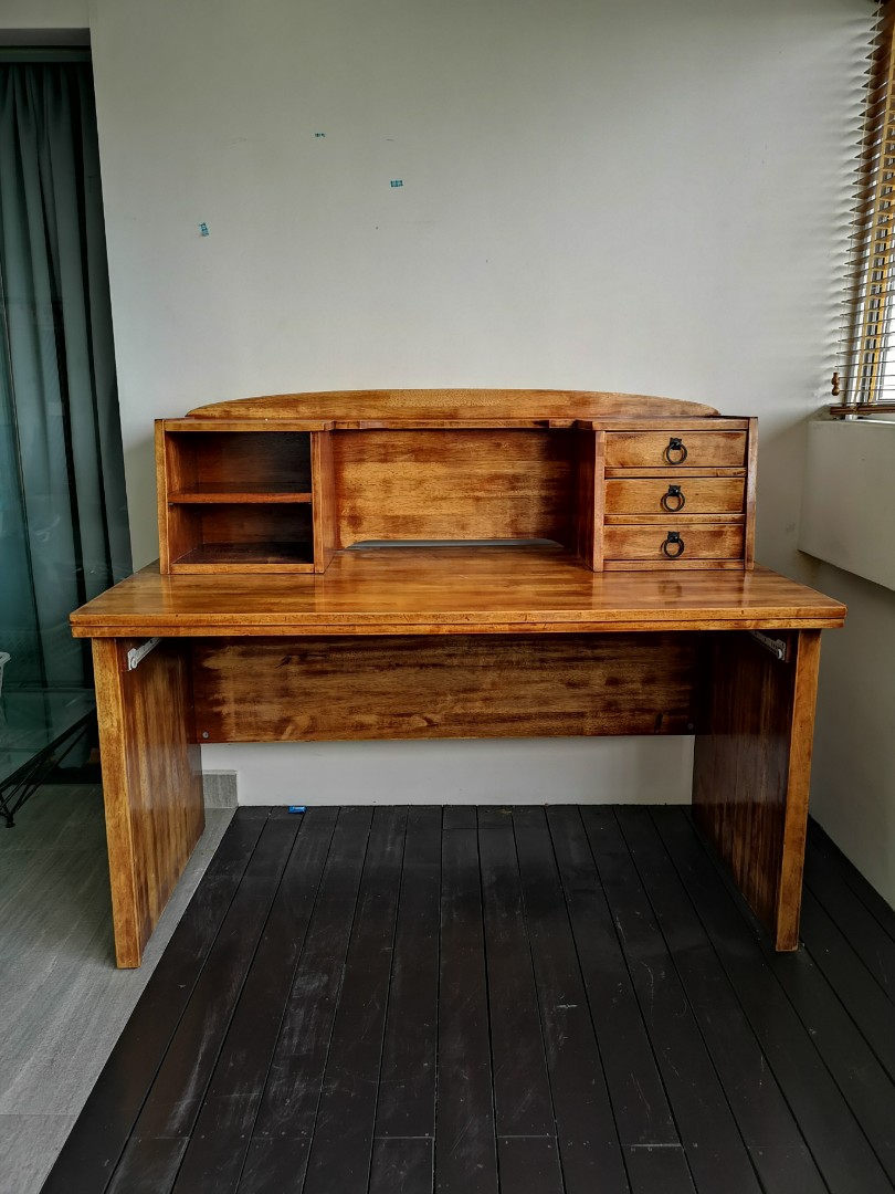 Wooden Study Desk With Removable Desktop Organizer