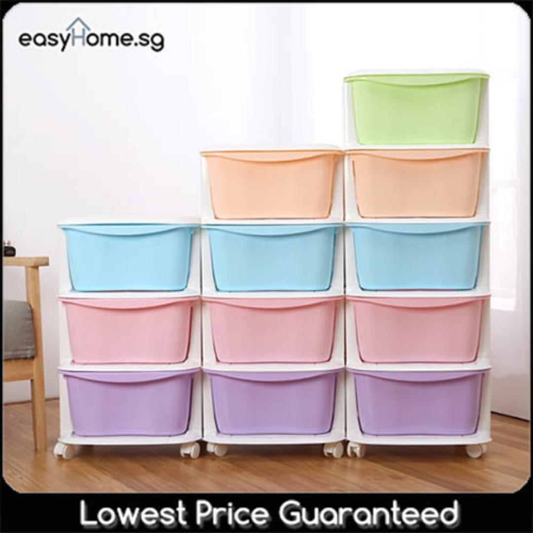 3 4 5 Tier Cabinet Plastic Storage Drawer Organizer Rack