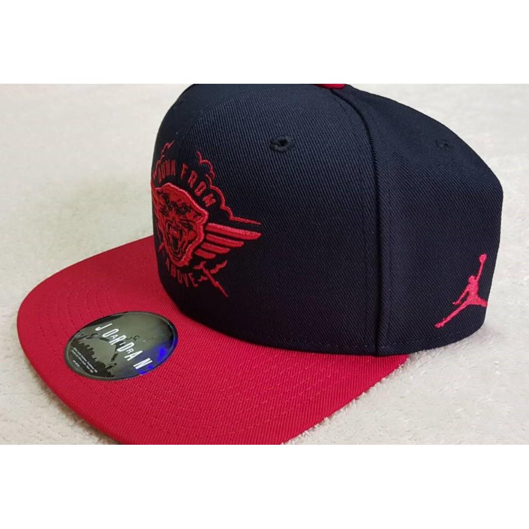 Authentic Jordan Dunk From Above Snapback Cap 724897 Red Black Adult ...