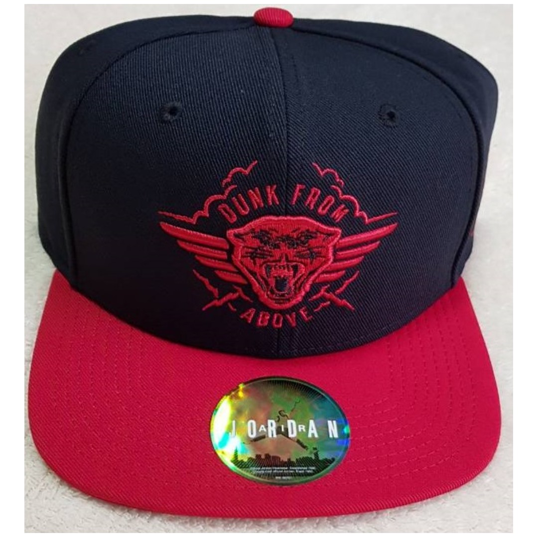 Authentic Jordan Dunk From Above Snapback Cap 724897 Red Black Adult ...