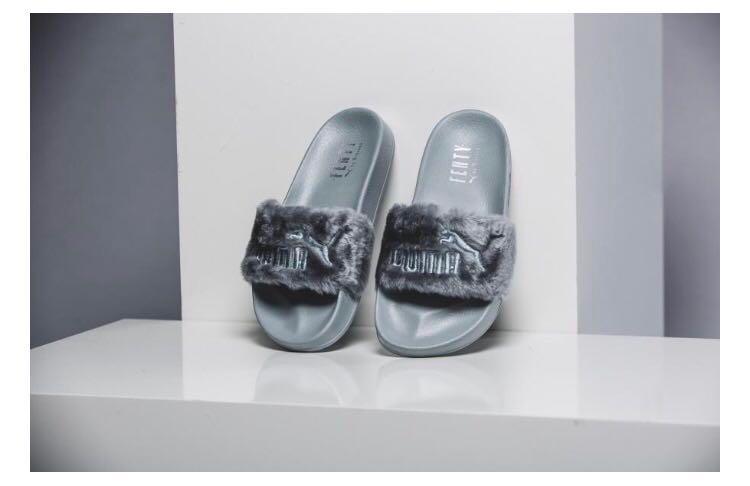Puma fenty slides grey deals